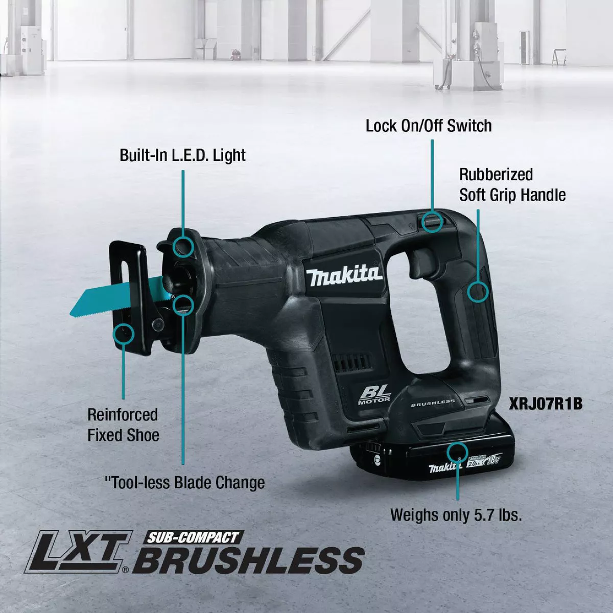 Makita 18V LXT Lithium-Ion Brushless Sub-Compact Cordless Reciprocating Saw Kit - photo 7