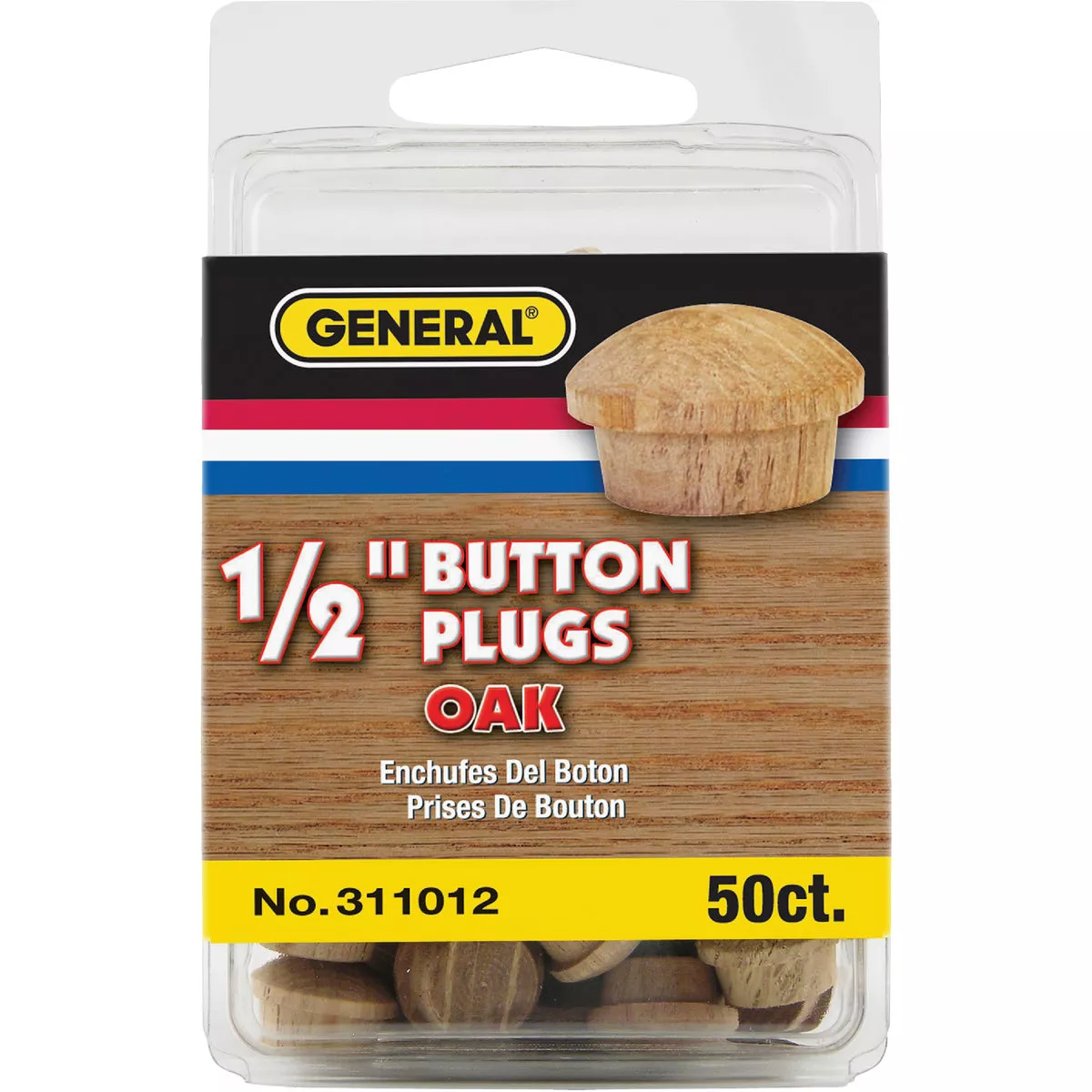 General Tools 1/2 In. Oak Round Head Button Plug (50-Count) - photo 2
