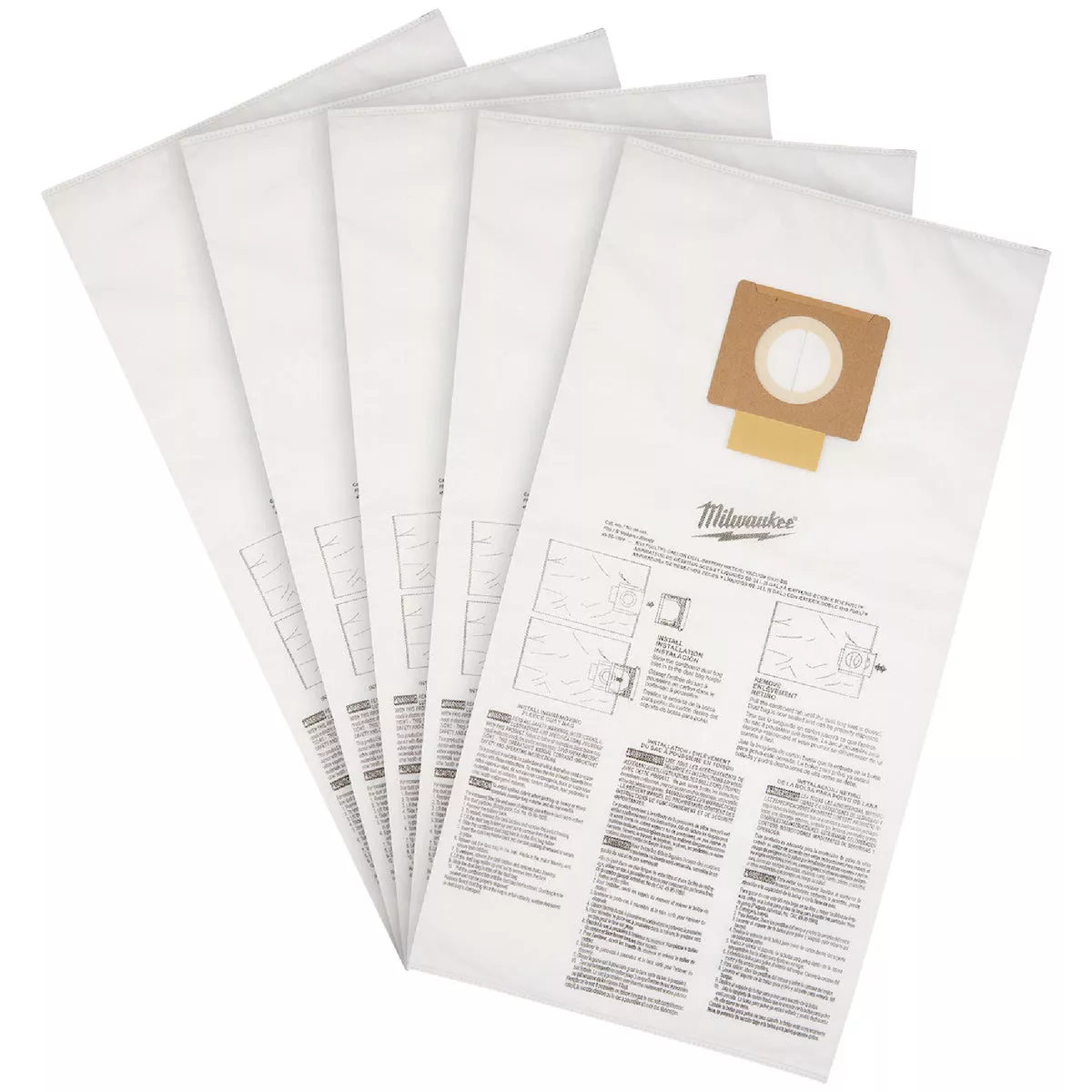 Milwaukee 9 Gal. Fleece Dust Vacuum Bag (5-Pack) - photo 2
