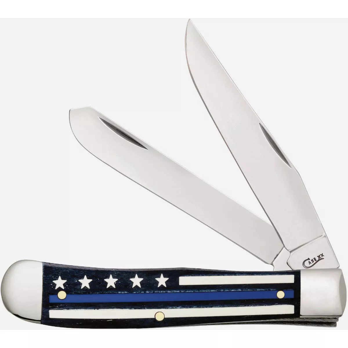 Case 3.25 In. Police Blue Line Trapper Pocket Knife