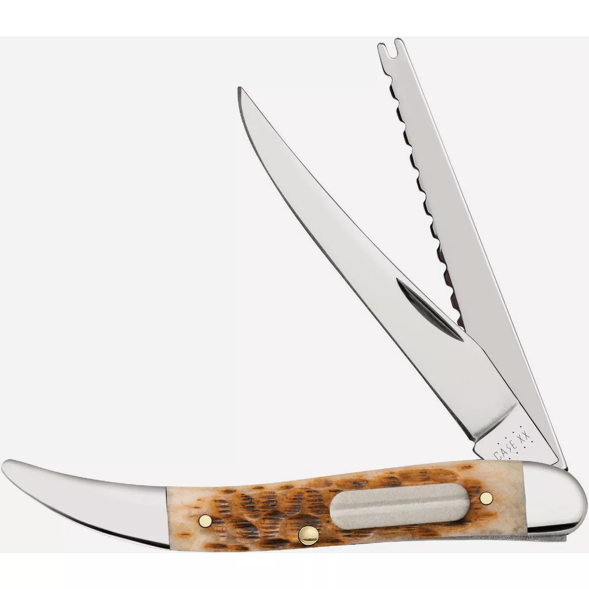 Case 3.4 In. Amber Bone Peach Seed Jig Fishing Knife