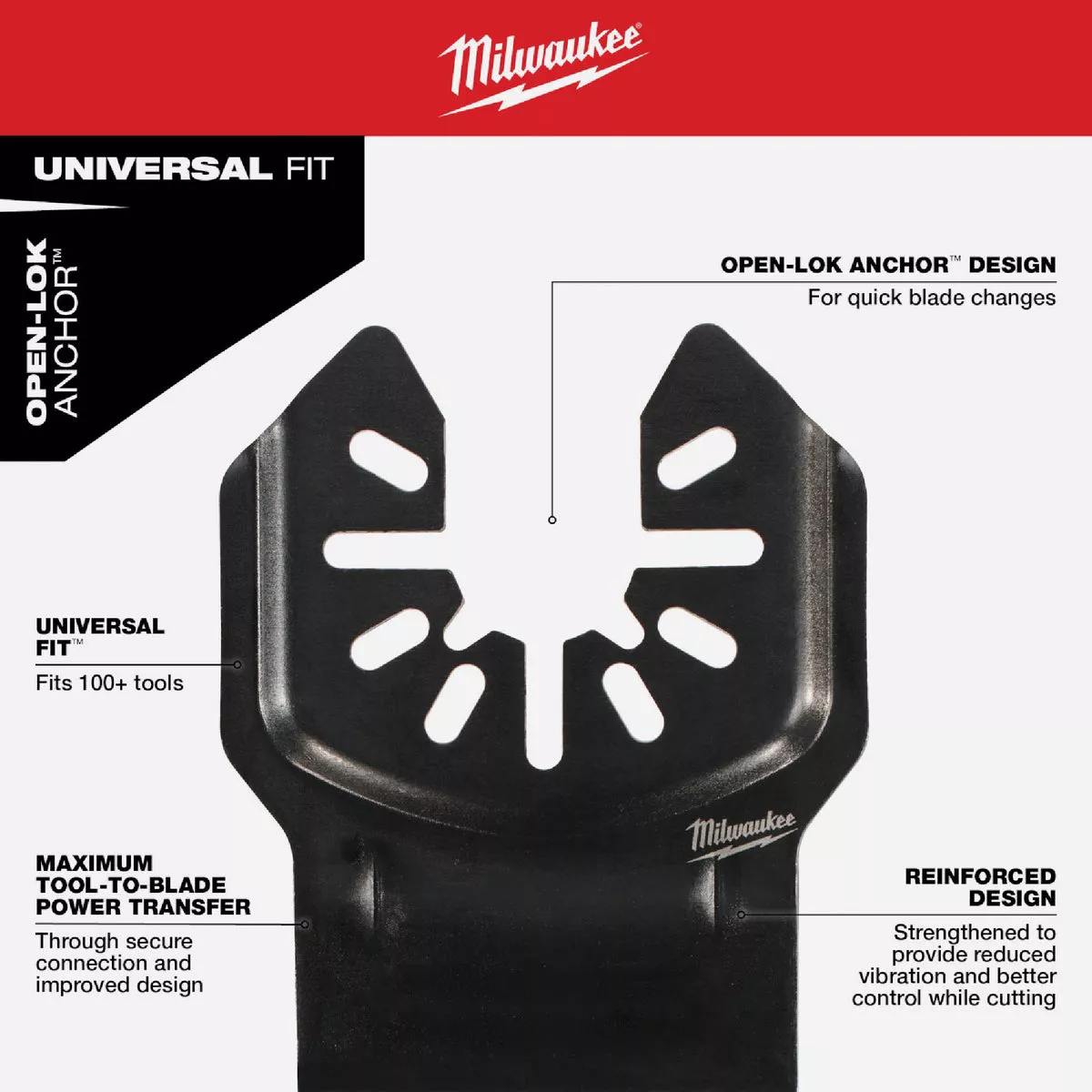 Milwaukee OPEN-LOK 2-1/2 In. TITANIUM CHARGED Bi-Metal Multi-Material Oscillating Multi-Tool Blade (3-Pack) - photo 3