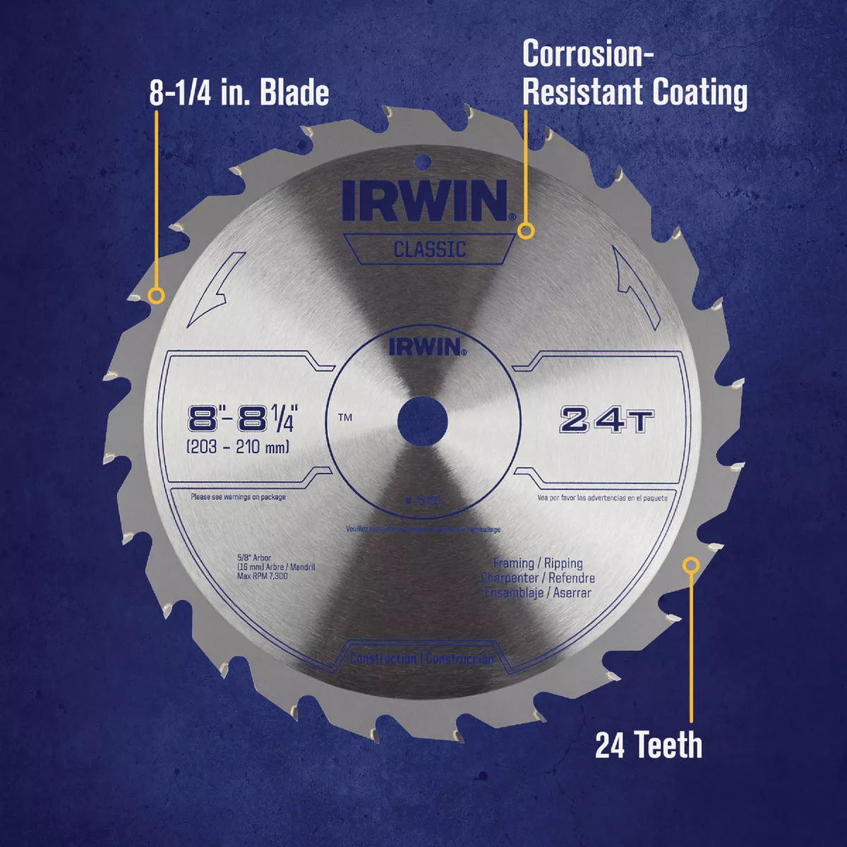 Irwin Classic Series 8-1/4 In. 24-Tooth General Purpose Circular Saw Blade - photo 3