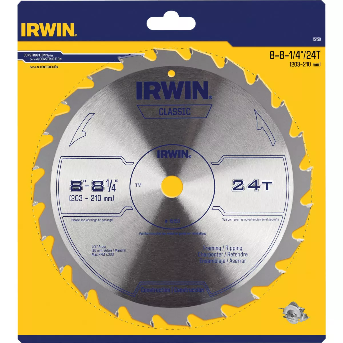 Irwin Classic Series 8-1/4 In. 24-Tooth General Purpose Circular Saw Blade - photo 2