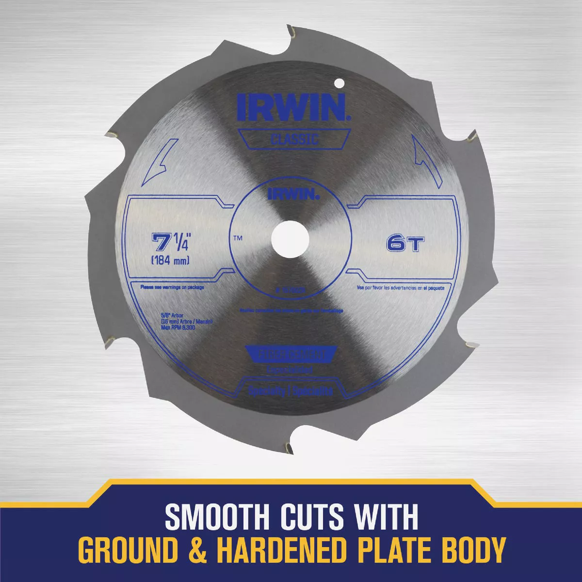 Irwin Classic Series 7-1/4 In. 6-Tooth Fiber Cement Circular Saw Blade - photo 5