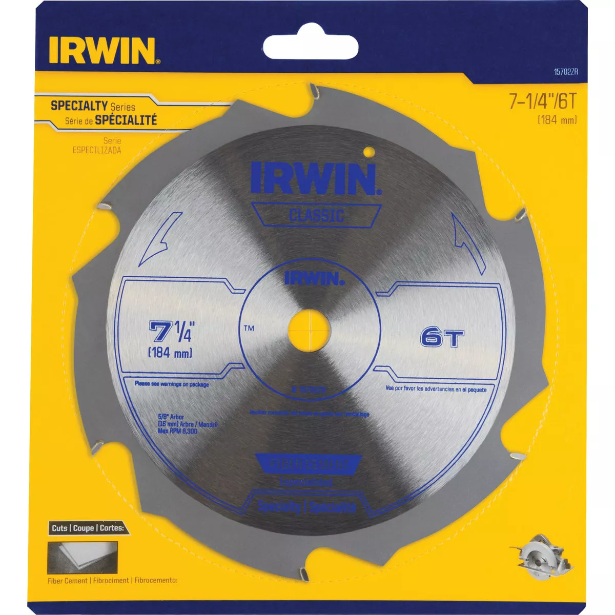 Irwin Classic Series 7-1/4 In. 6-Tooth Fiber Cement Circular Saw Blade - photo 2