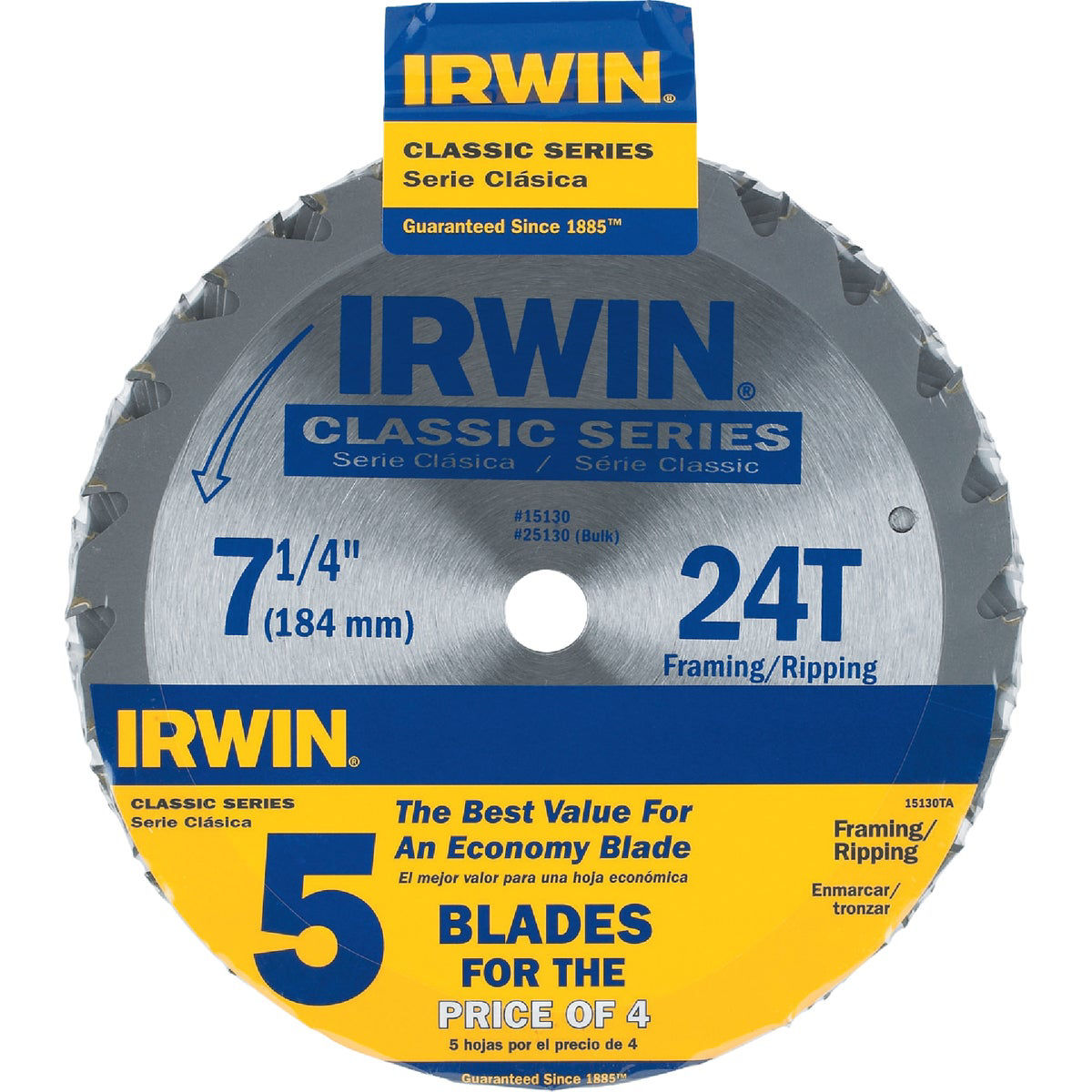 Irwin Classic Series 71/4 In. 24Tooth Framing/Ripping Circular Saw