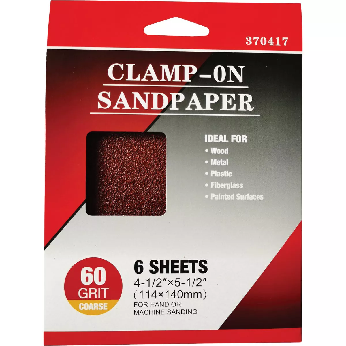 Clamp-On 60 Grit 4-1/2 In. x 5-1/2 In. 1/4 Sheet Power Sanding Sheet (6-Pack) - photo 2