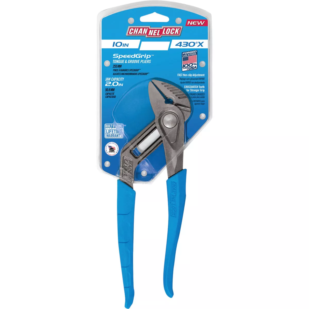 Channellock SpeedGrip 10 In. Straight Jaw Groove Joint Pliers - photo 2