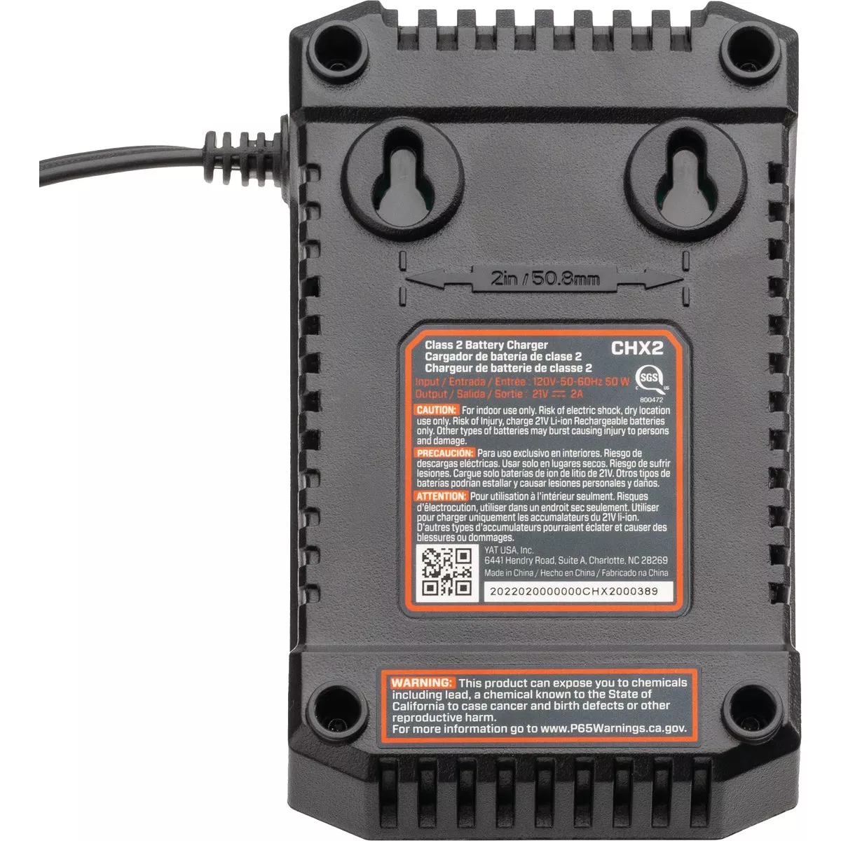 Senix X2 20 Volt Max 2-Amp Lithium-Ion Battery Charger - photo 4