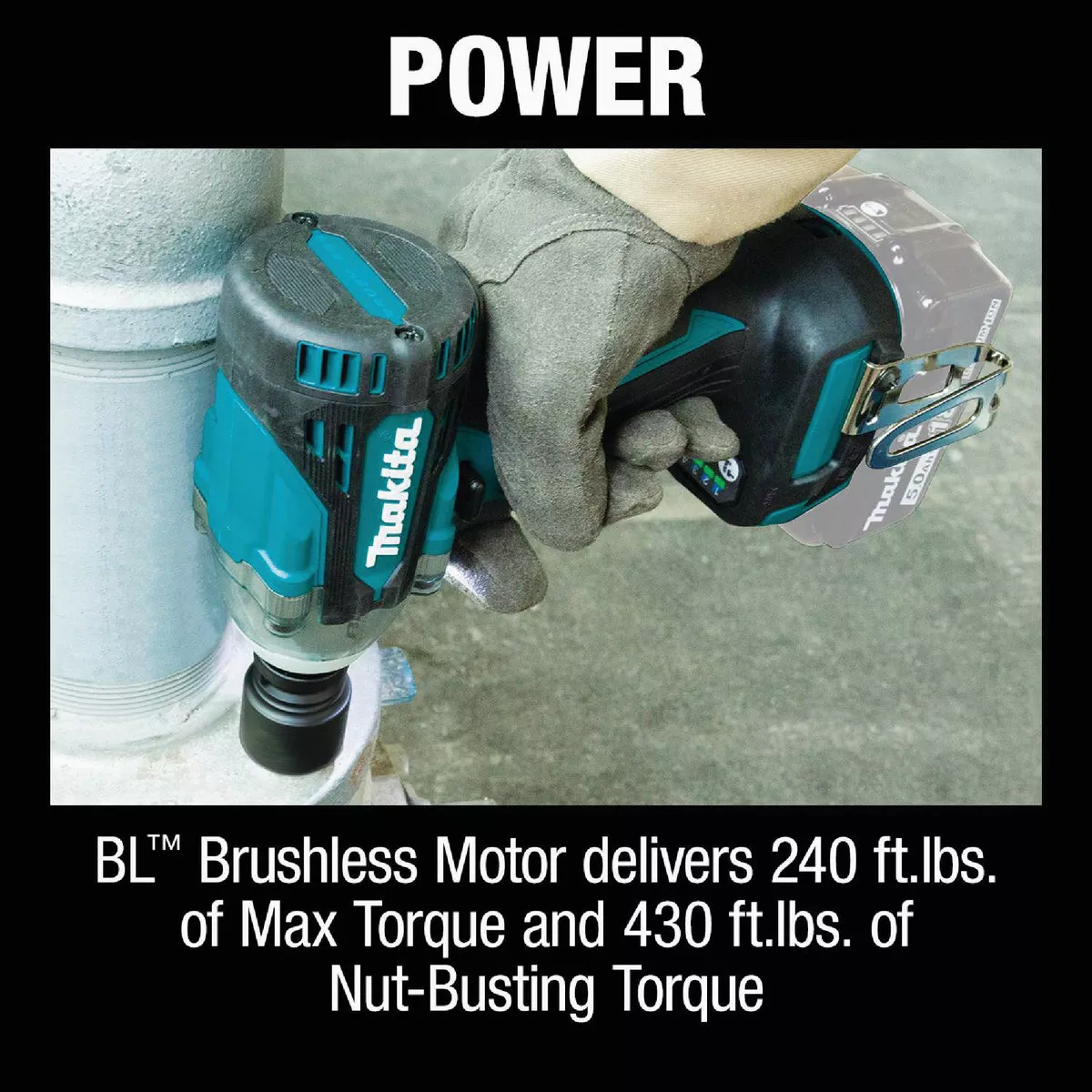 Makita 18 Volt LXT Lithium-Ion Brushless 1/2 In. 4-Speed Cordless Impact Wrench with Detent Anvil (Tool Only) - photo 8