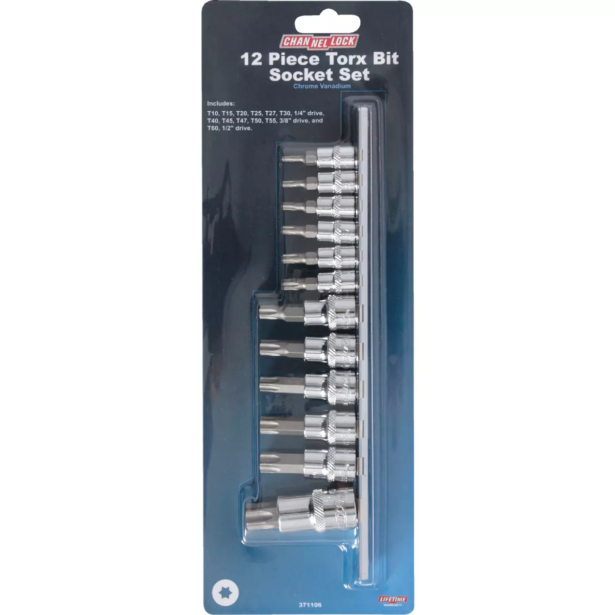 Channellock 1/4 In., 3/8 In., 1/2 In. Drive 6-Point Torx Bit Socket Set (12-Piece) - photo 2