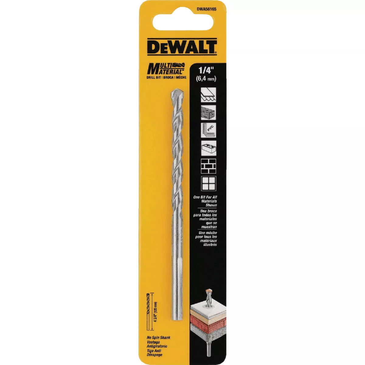 DEWALT 1/4 In. X 4.75 In. Multi-Material Drill Bit - photo 2