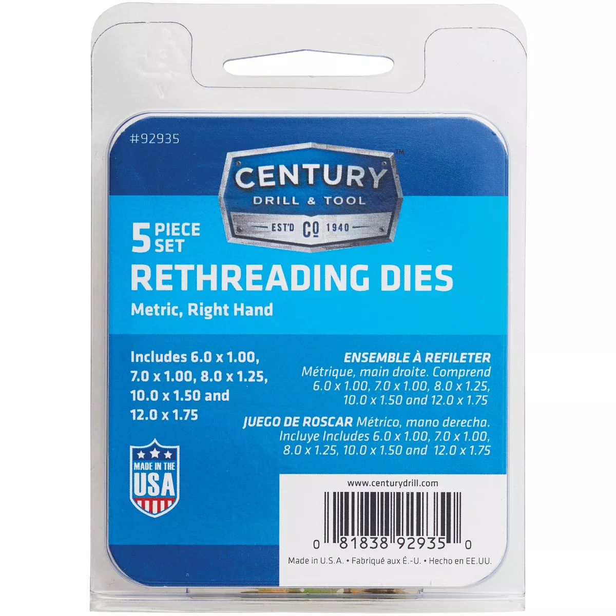 Century Drill & Tool Die Metric Rethreading Set (5-Piece)