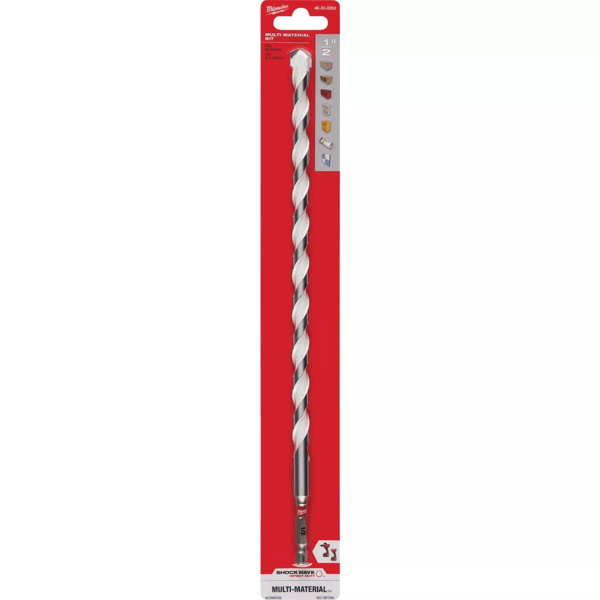 Milwaukee SHOCKWAVE 1/2 In. x 12 In. Impact Duty Carbide Multi-Material Hex Shank Drill Bit - photo 7