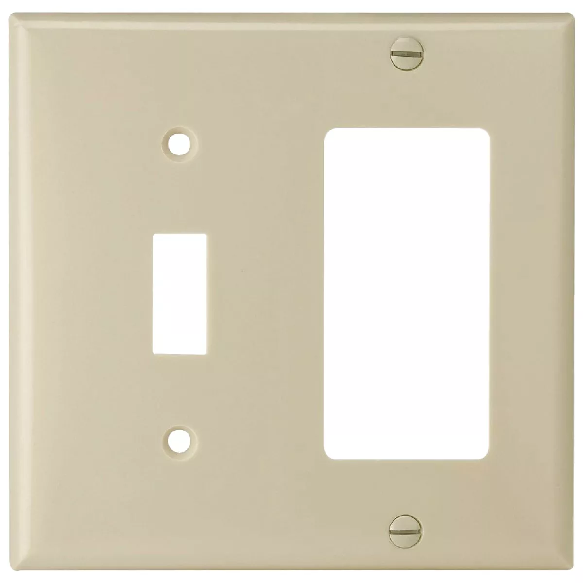 Eaton 2-Gang Plastic Toggle/Rocker Switch Wall Plate, Ivory