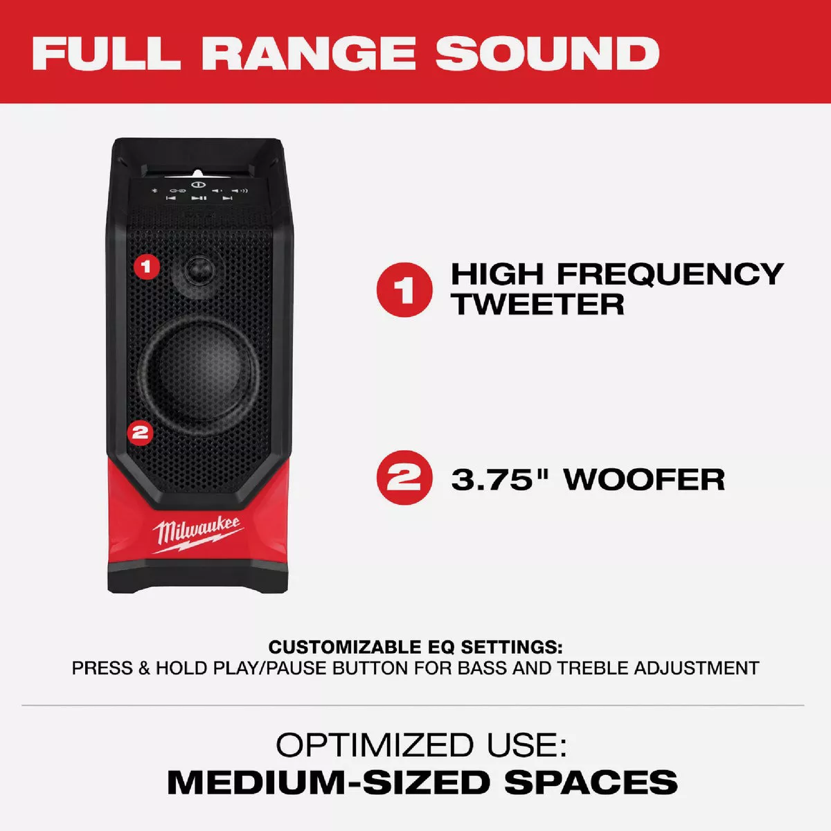 Milwaukee M18 Bluetooth Cordless Jobsite Speaker (Tool Only) - photo 3
