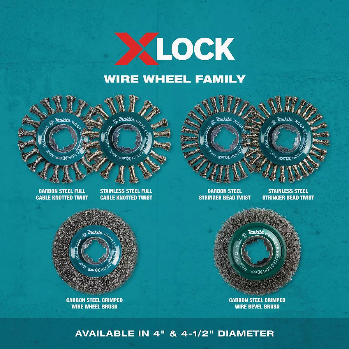 Makita X-LOCK 4-1/2 In. Stringer Bead Twist Carbon Steel Angle Grinder Wire Wheel - photo 7