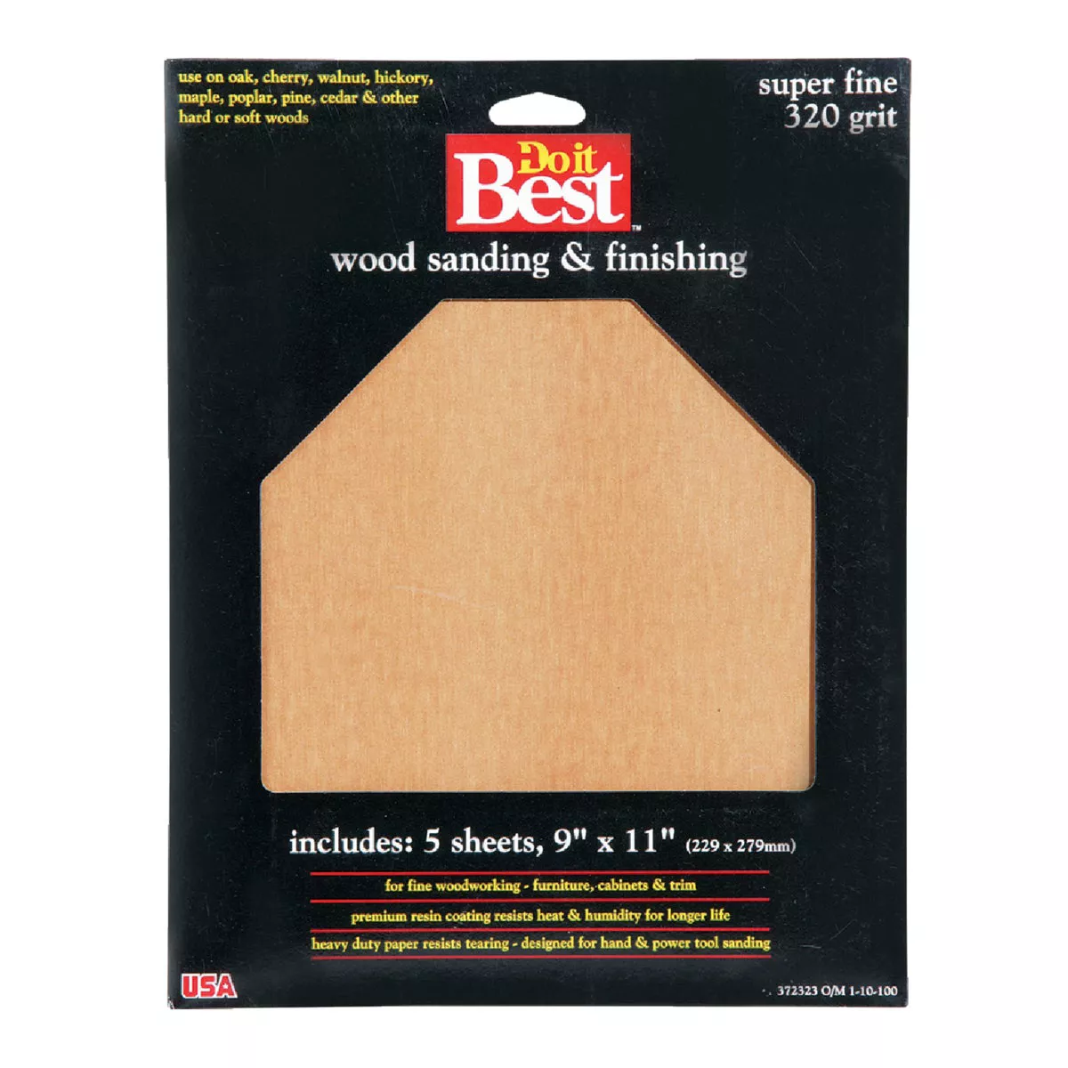 Do it Best Bare Wood 9 In. x 11 In. 320 Grit Super Fine Sandpaper (5-Pack)