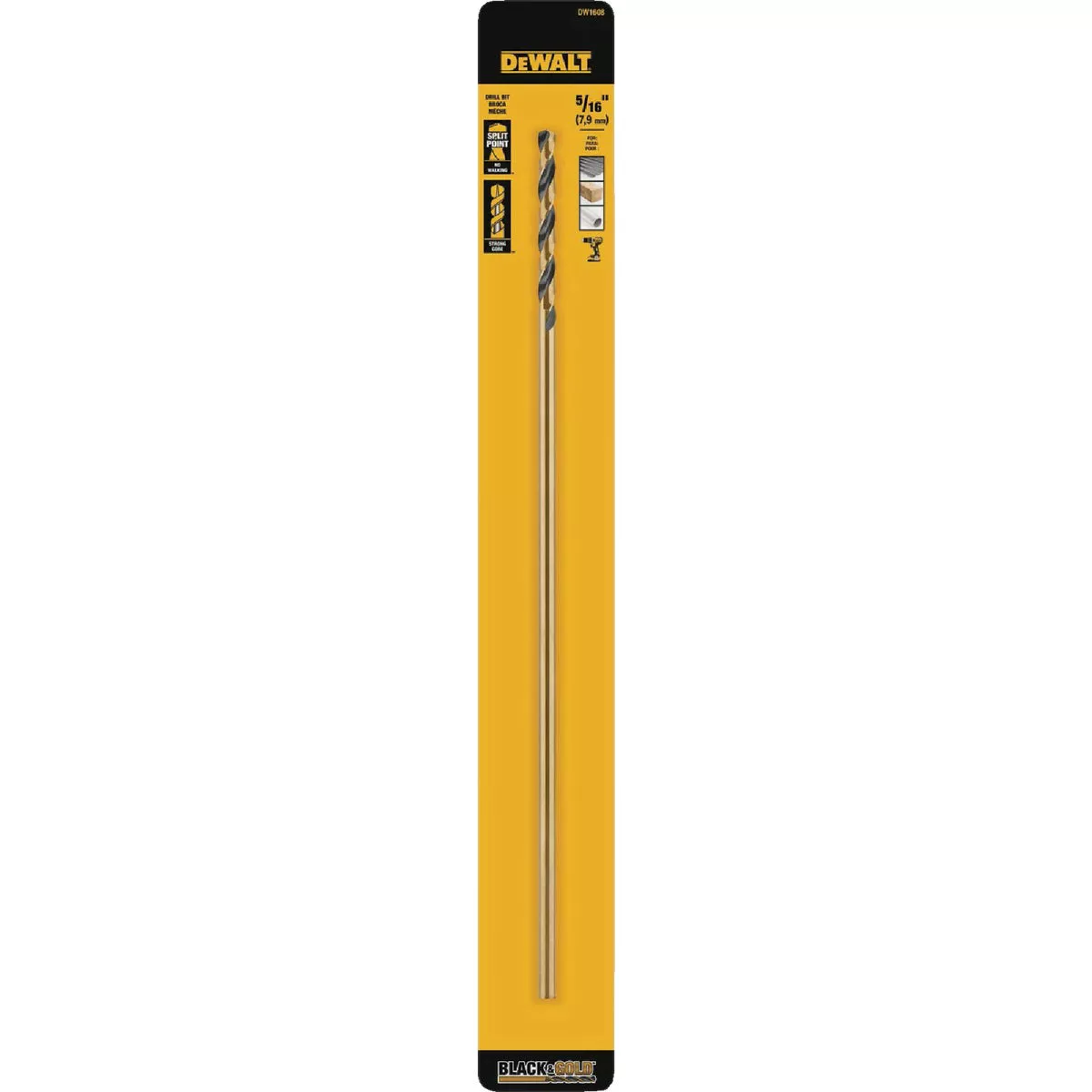 DeWalt 5/16 In. x 12 In. Black & Gold Oxide Drill Bit - photo 2