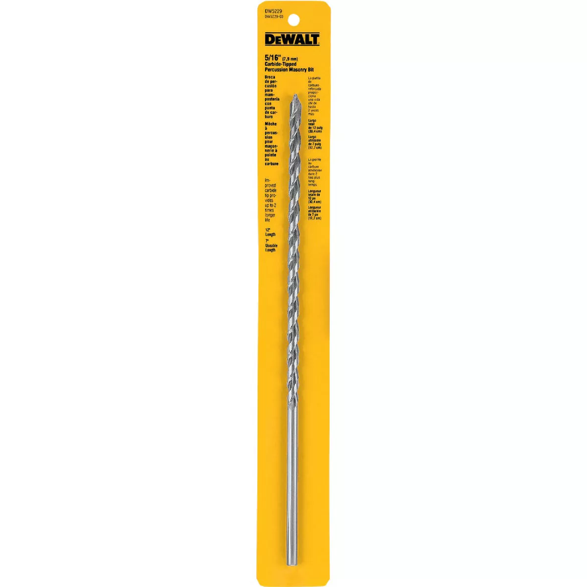 DEWALT 5/16 In. x 12 In. Masonry Drill Bit