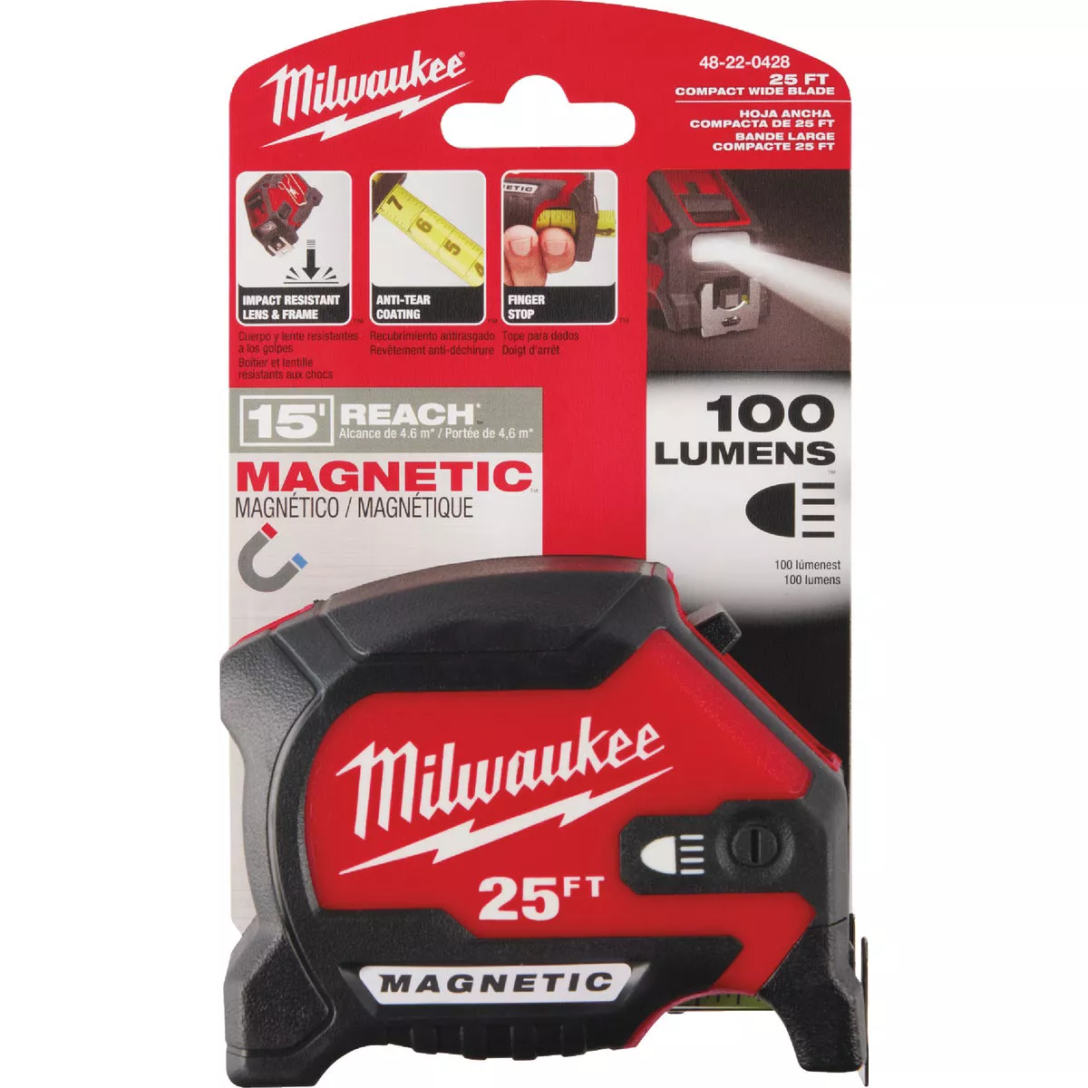 Milwaukee 25 Ft. Magnetic Tape Measure with LED Light - photo 7