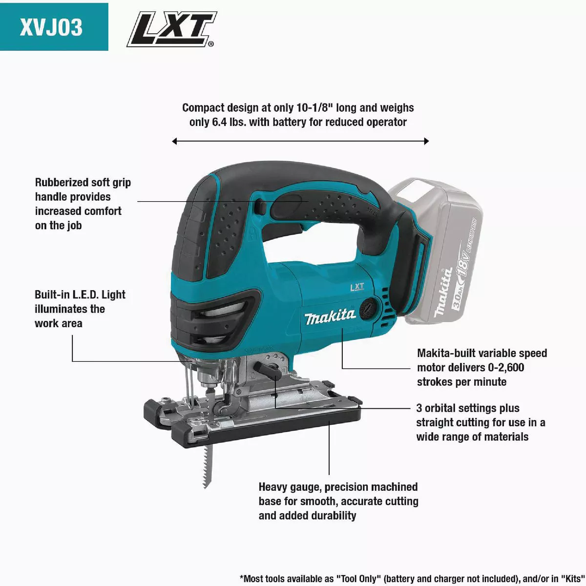 Makita 18 Volt LXT Lithium-Ion Cordless Jig Saw (Tool Only) - photo 8