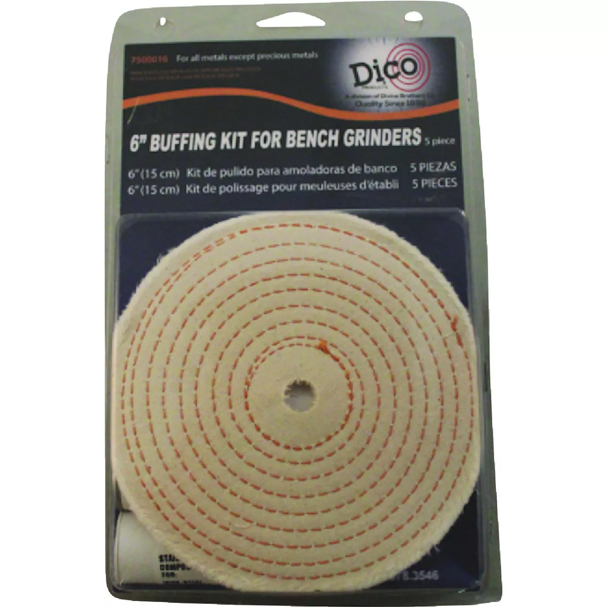 Dico 6 In. Buffing Kit with (2) Buffing Wheels & (3) Compounds - photo 2