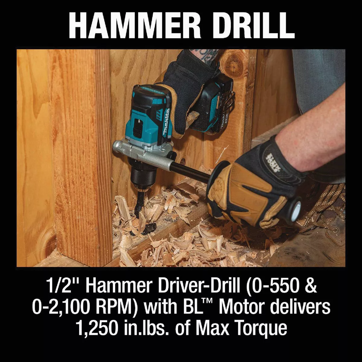 Makita 2-Tool 18 Volt LXT Lithium-Ion Brushless Hammer Drill/Driver & 4-Speed Impact Driver Cordless Tool Combo Kit - photo 7