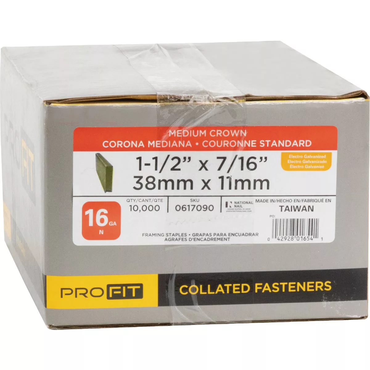Pro-Fit 7/16 In. x 1-1/2 In. 16 Gauge Electro Galvanized N-Style Standard Crown Staple (10,000 Ct.) - photo 2