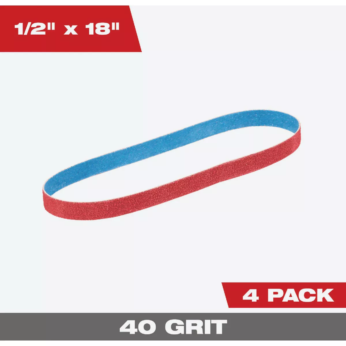 Milwaukee 1/2 In. x 18 In. 40 Grit Bandfile Belt (4-Pack)