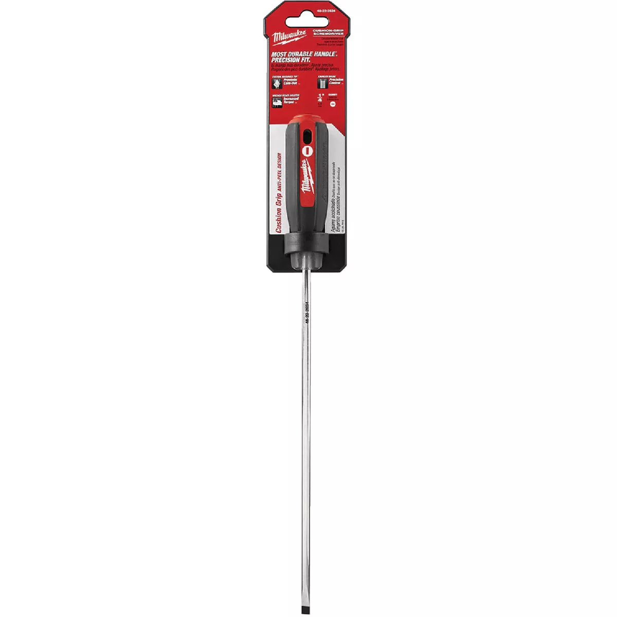 Milwaukee 1/4 In. x 10 In. Cushion Grip Cabinet Tip Slotted Screwdriver - photo 2