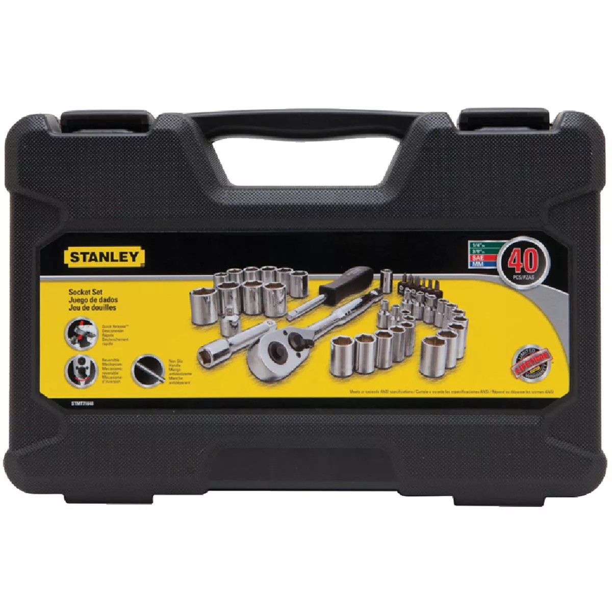 Stanley Standard/Metric 3/8 In. Drive Combination Ratchet & Socket Set (40-Piece) - photo 2