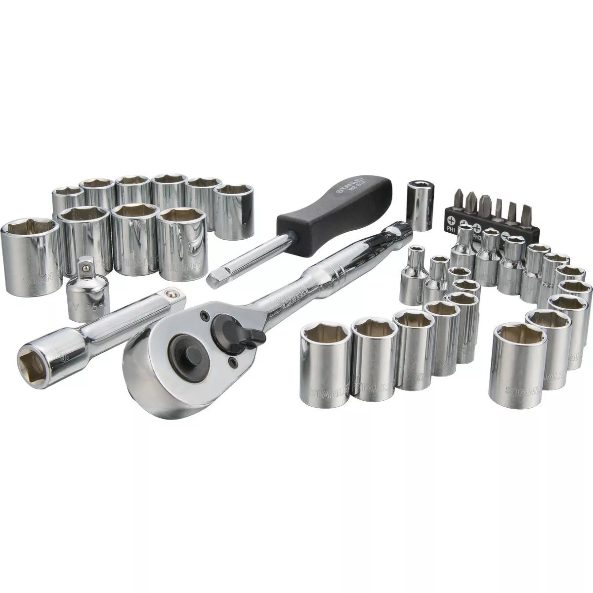 Stanley Standard/Metric 3/8 In. Drive Combination Ratchet & Socket Set (40-Piece) - photo 3