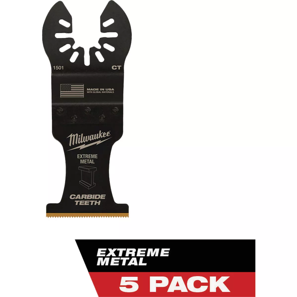 Milwaukee OPEN-LOK 1-3/8 In. Titanium Enhanced Carbide Metal Cutting Oscillating Blade (5-Pack)