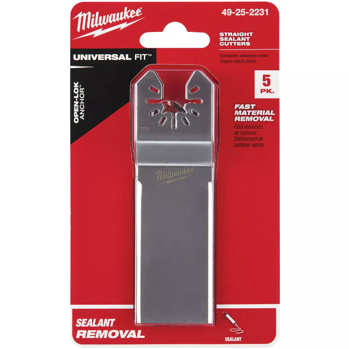 Milwaukee OPEN-LOK Stainless Steel Wide Sealant Cutting Oscillating Blade (5-Pack) - photo 2