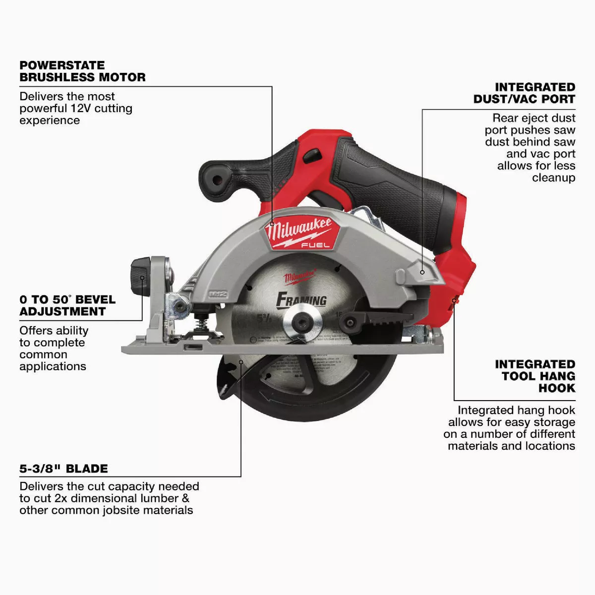 Milwaukee M12 FUEL Brushless 5-3/8 In. Cordless Circular Saw (Tool Only) - photo 2