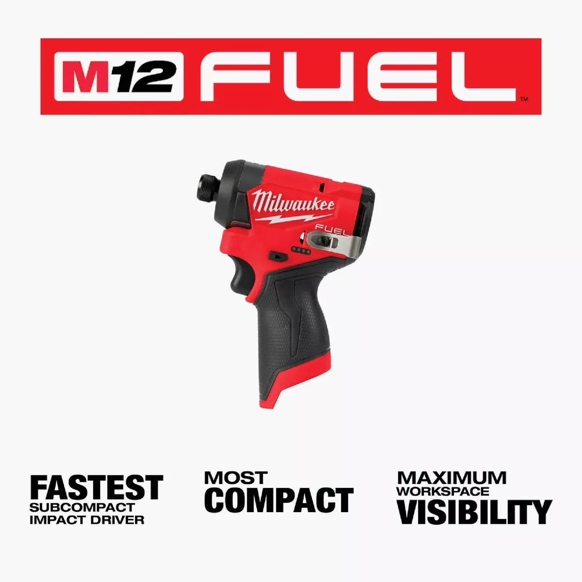 Milwaukee M12 FUEL Brushless 1/4 In. Hex Subcompact Cordless Impact Driver (Tool Only) - photo 3