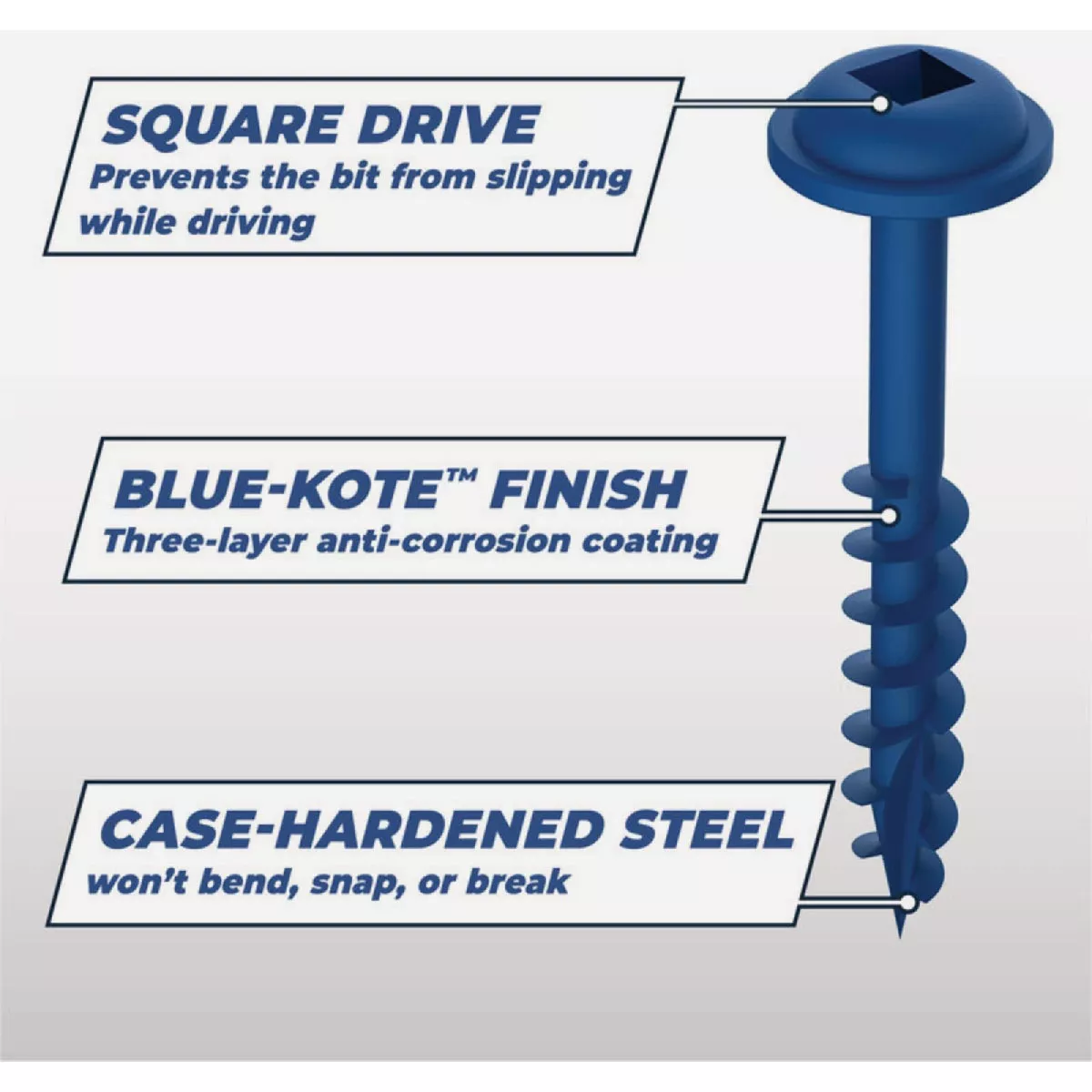Kreg Blue-Kote #8 x 2 In. Square Coarse Thread Maxi-Loc Head Pocket-Hole Screw (50 Ct.) - photo 4