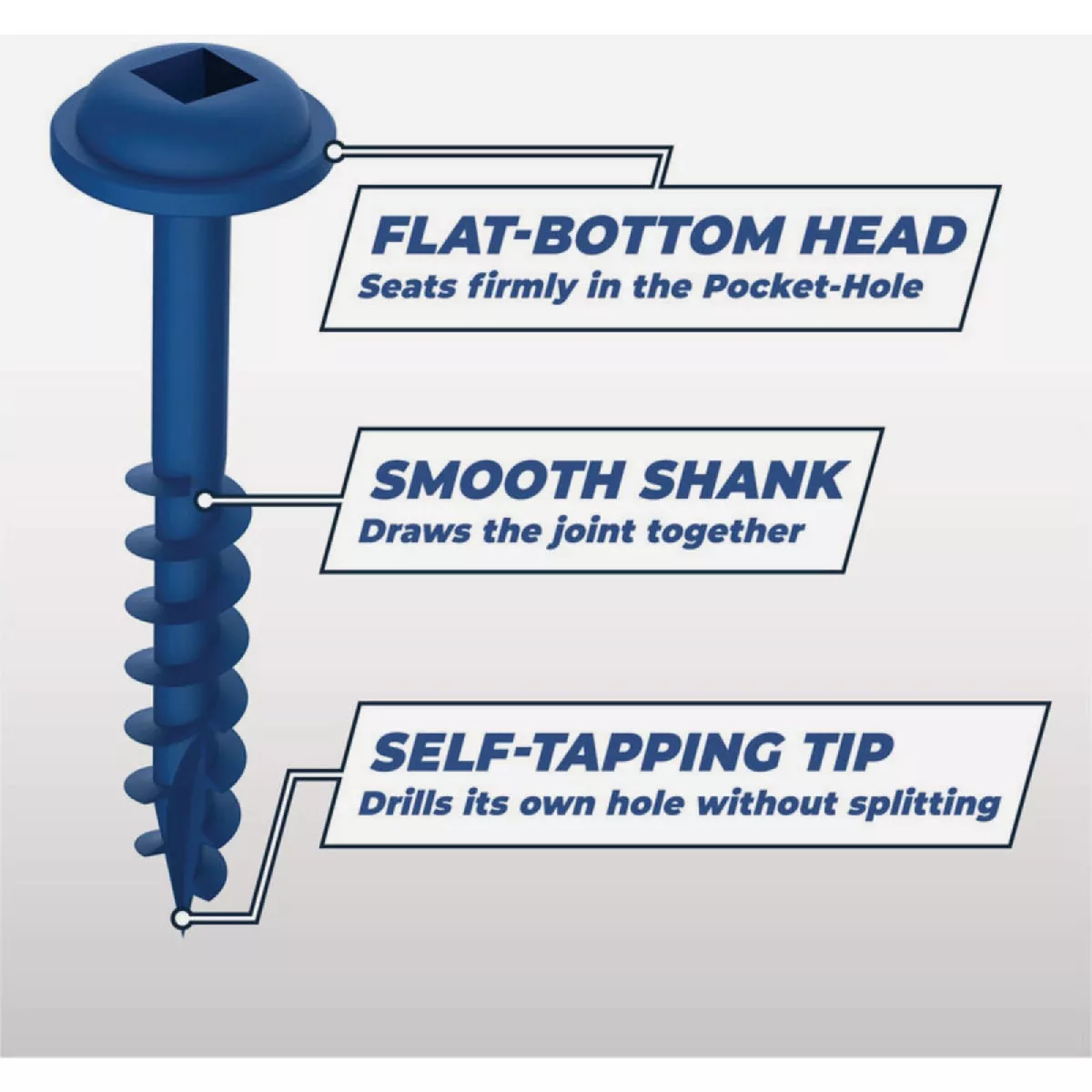 Kreg Blue-Kote #8 x 2 In. Square Coarse Thread Maxi-Loc Head Pocket-Hole Screw (50 Ct.) - photo 3