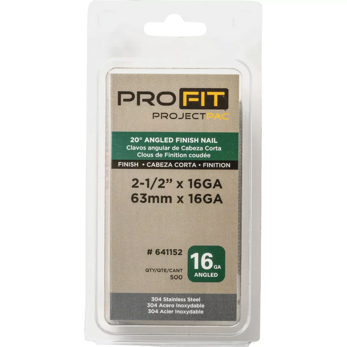 Pro-Fit 2-1/2 In. 16 Gauge Stainless Steel 20 Degree Anglred Finish Nails (500 Ct.) - photo 2