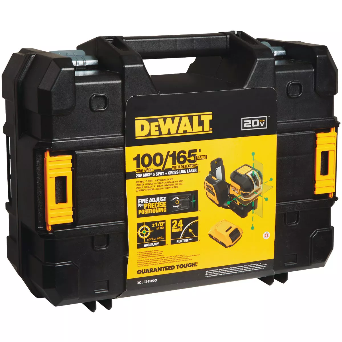 DEWALT 12V/20V MAX Cordless Green Cross Line 5-Spot Laser Level (Bare Tool) - photo 3