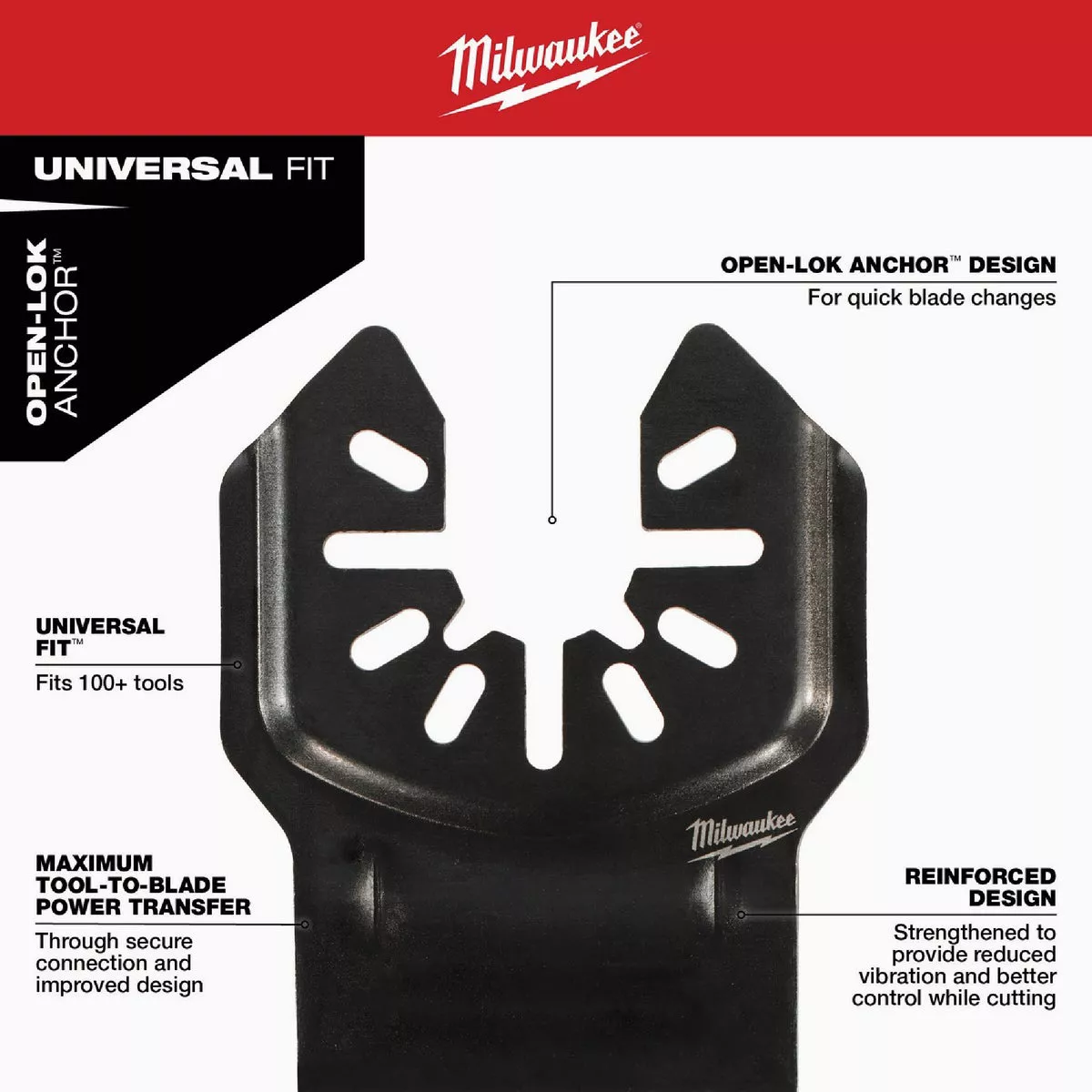 Milwaukee NITRUS CARBIDE 1-3/8 In. Extreme Metal Universal Fit OPEN-LOK Oscillating Blade (5-Pack) - photo 5