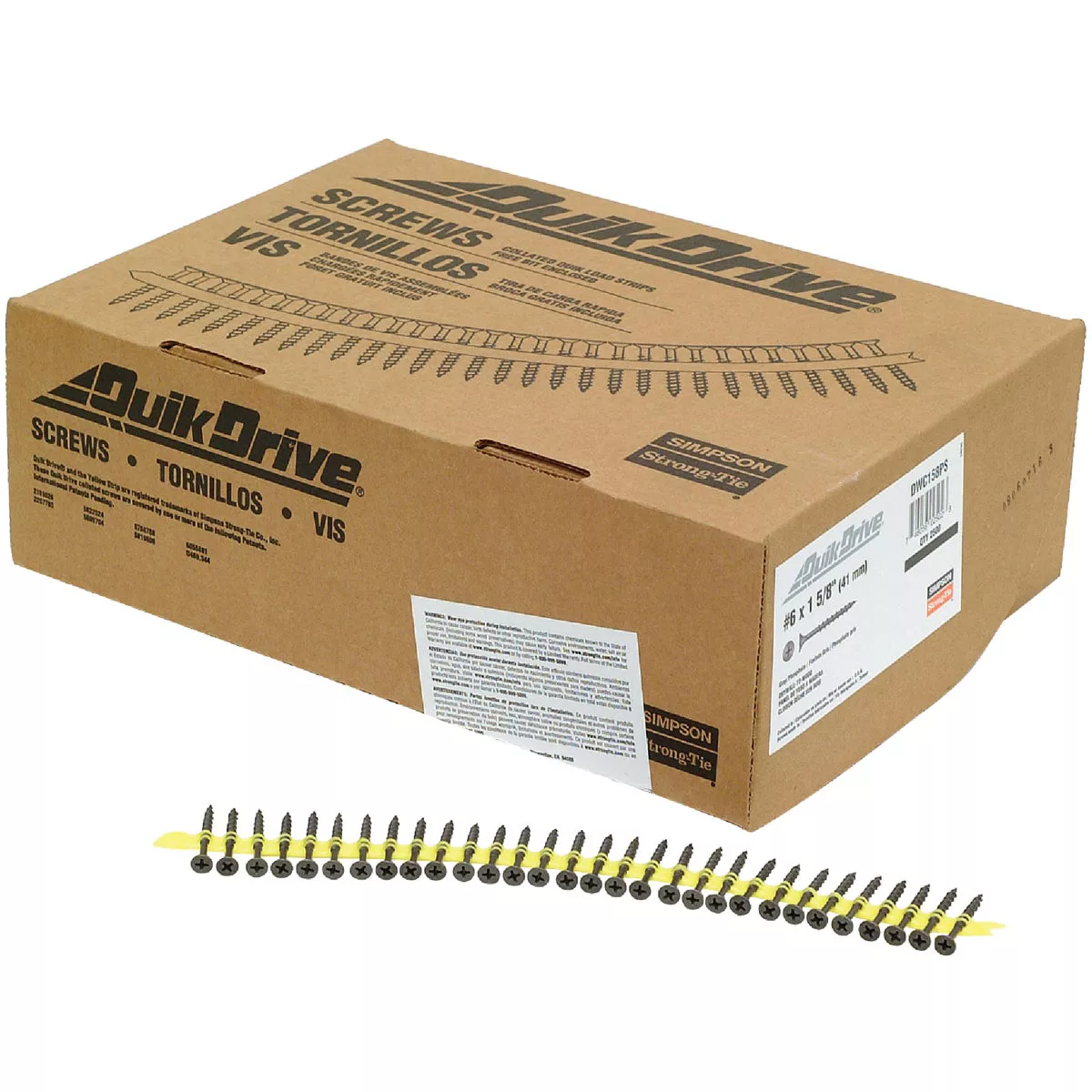 DWC Drywall Screw (Collated) #6 x 1-5/8 in. #2 Phillips Bugle-Head (2500-Qty)