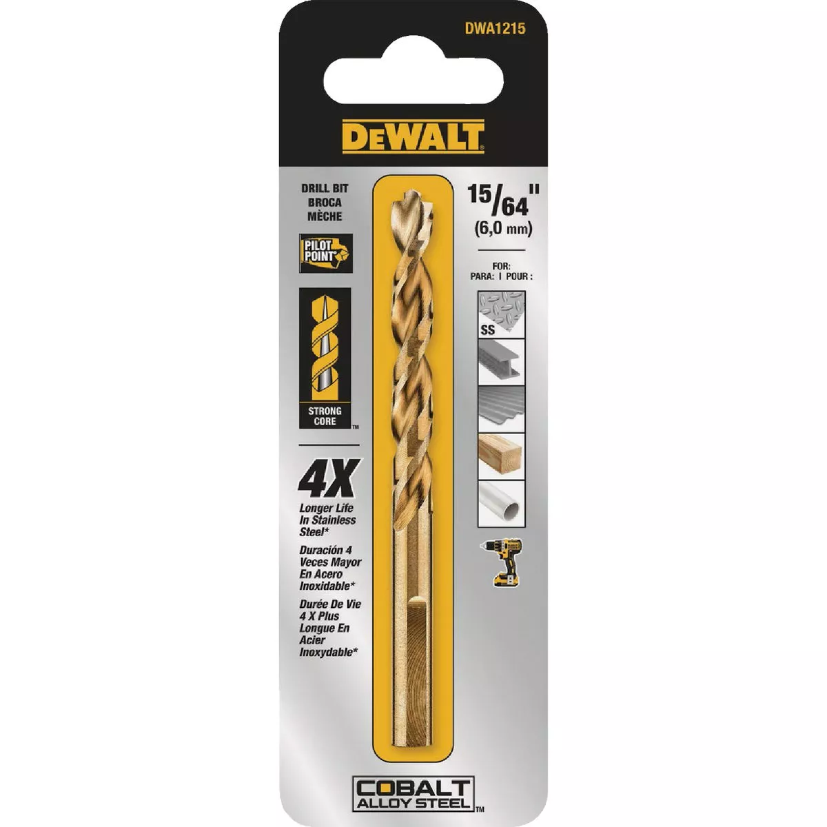 DEWALT 15/64 In. Industrial Cobalt Drill Bit - photo 2