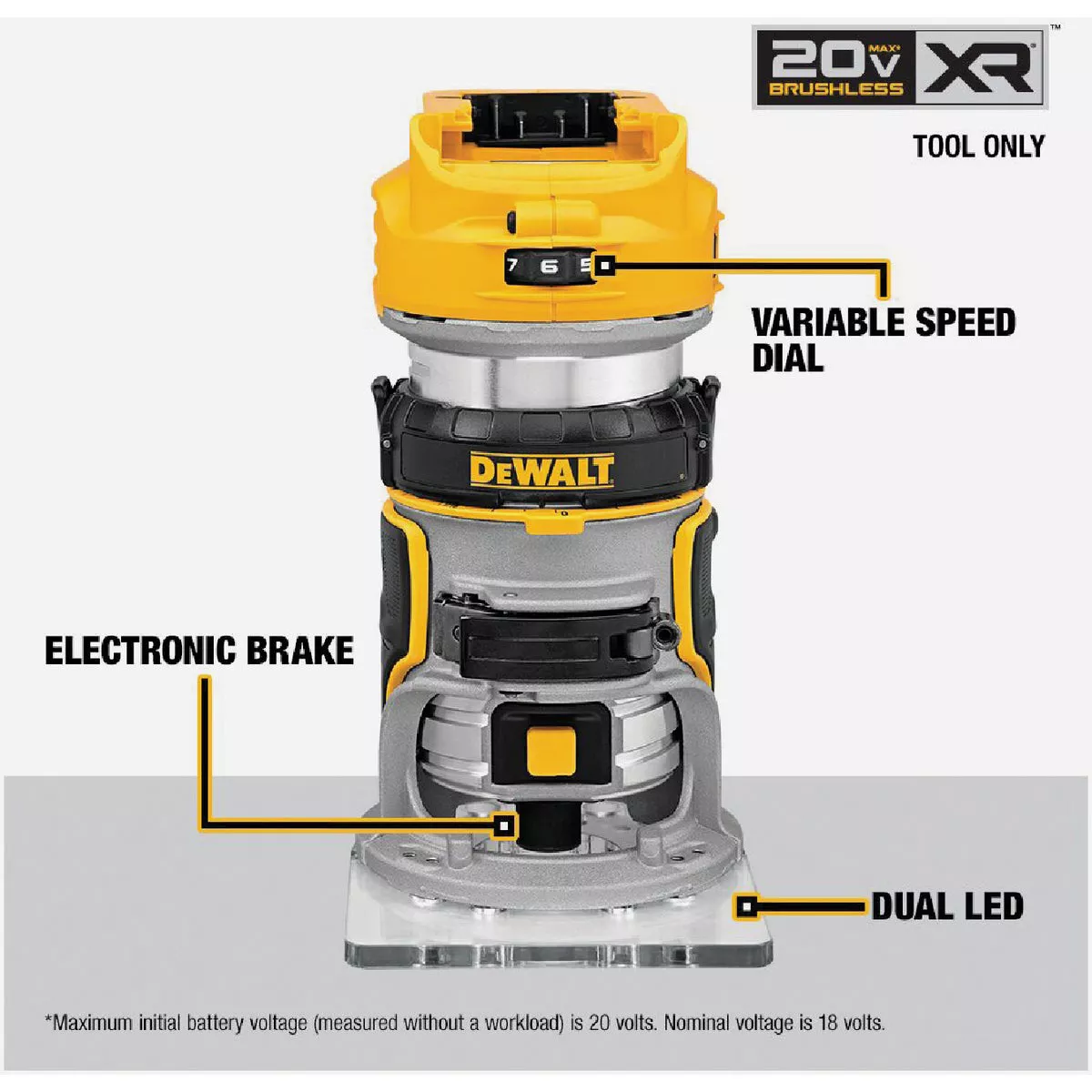 DEWALT 20V MAX XR Brushless Compact Cordless Router (Tool Only) - photo 7