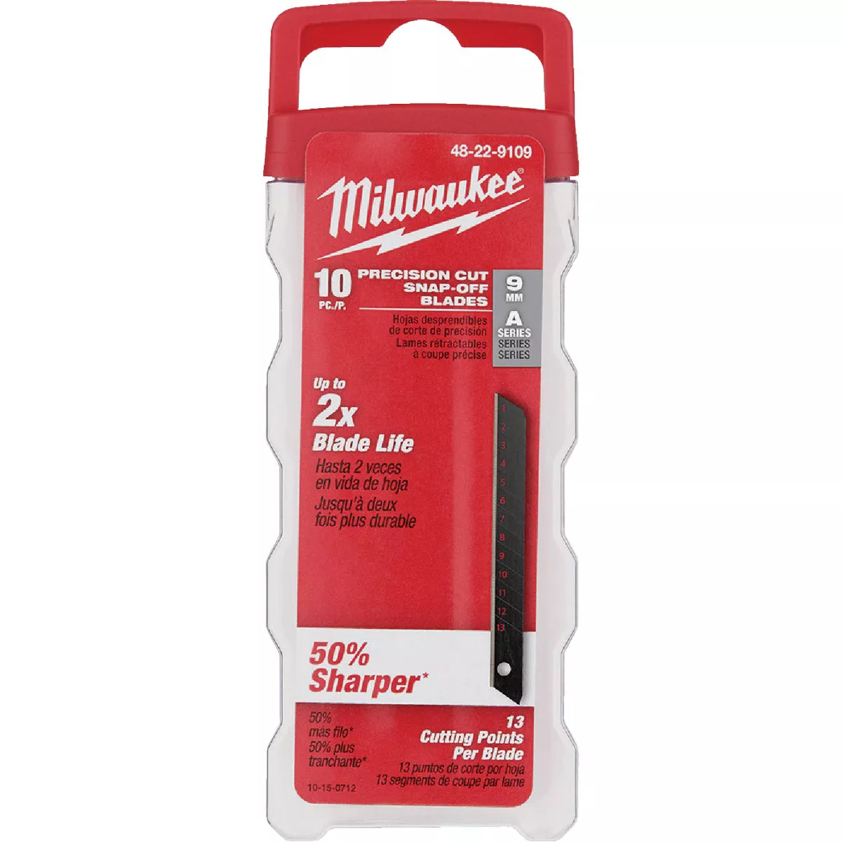 Milwaukee 9mm 13-Point Precision Snap-Off Knife Blade (10-Pack) - photo 2