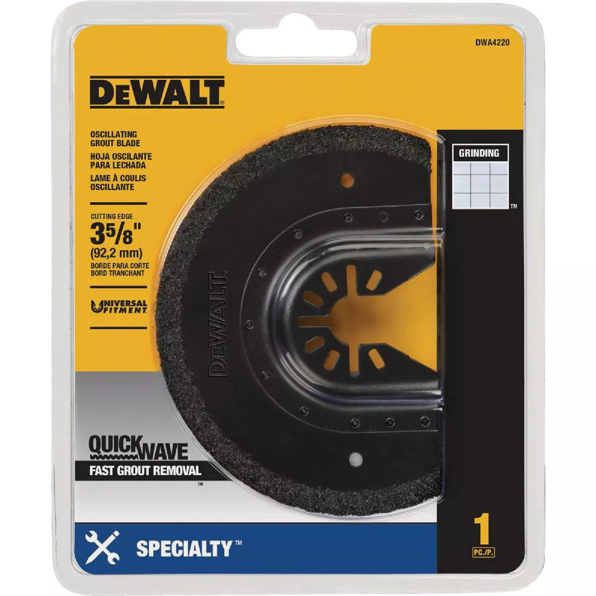 DEWALT Universal Fitment Carbide Grit Fast Cut Semi-Circle Oscillating Grout Removal Blade - photo 2