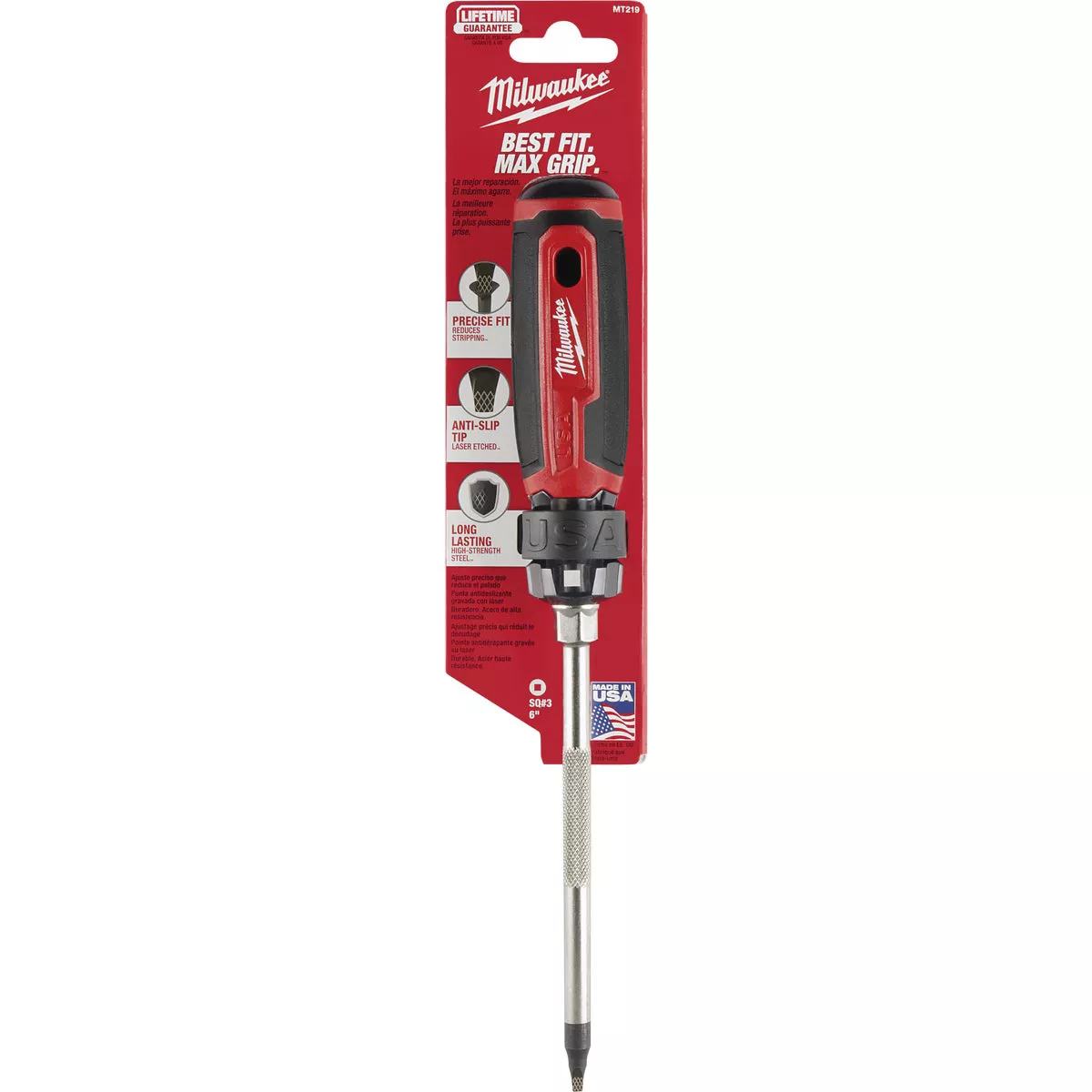 Milwaukee #3 x 6 In. Square Recess Cushion Grip Screwdriver (USA) - photo 7