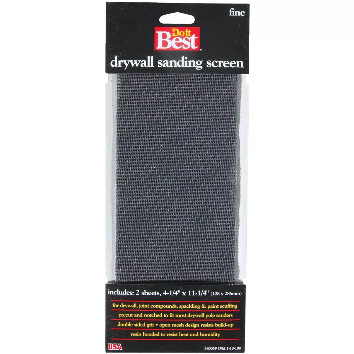 Do it Best 180 Grit 4-1/4 In. x 11-1/4 In. Drywall Sanding Screen (2-Pack)